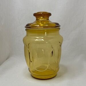 Vintage L.E. Smith Amber Glass Canister
